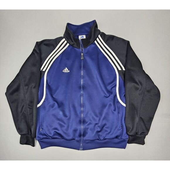 Adidas Full Zip Track Jacket Men's Large Zippered Pockets Stripe Accent. VTG‎ - Picture 1 of 7